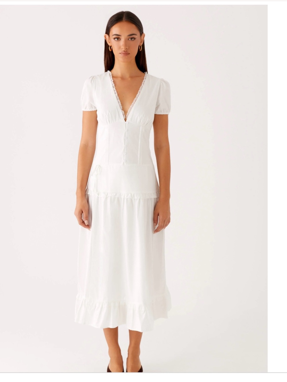 Peppermayo London White Midi Cotton Dress XS